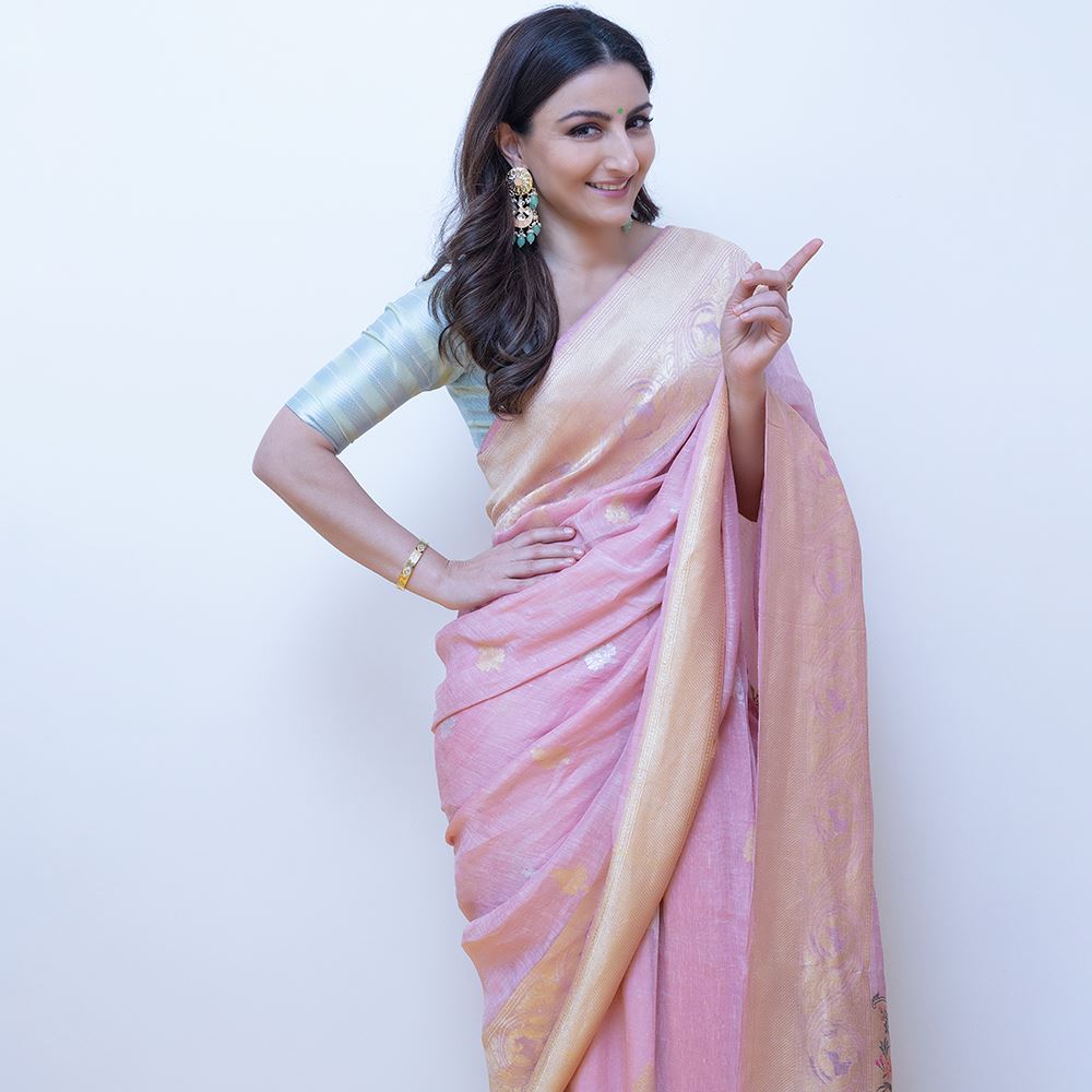 Linen & Tussar Saree