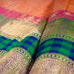Checks Peach Kora Silk Saree