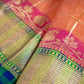 Checks Peach Kora Silk Saree