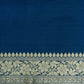 Tobul Lehar Banarasi Handwoven Prussian Blue Chiffon Saree