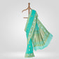 Jaffer Ferozi Blue Chiffon Saree