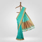 Parsiana Blue Banarasi Handwoven Silk Saree