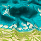 Sadabahaar Banarasi Handwoven Teal Chiffon Saree