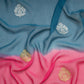 Badam Buta Blue Chiffon Saree