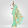 Pamposh Mint Banarasi Handwoven Chiffon Saree