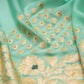 Pamposh Mint Banarasi Handwoven Chiffon Saree
