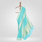 Mehraab Banarasi Handwoven Powder Blue Chiffon Saree