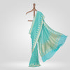 Golaab Ferozi Chiffon Saree