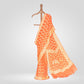 Chouka Banarasi Handwoven Orange Chiffon Saree