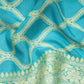 Tobul Lehar Banarasi Handwoven Sky Blue Chiffon Saree