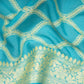 Tobul Lehar Banarasi Handwoven Sky Blue Chiffon Saree