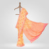 Chokor Orange Chiffon Saree