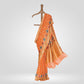 Mazarmond Banarasi Handwoven Orange Chiffon Saree