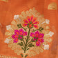 Mazarmond Banarasi Handwoven Orange Chiffon Saree