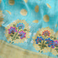 Mazarmond Banarasi Handwoven Linen Chiffon Saree