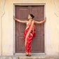 Shalini Sarena in Warda Intense Red Chiffon Saree