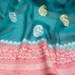 Badami Teal Blue Chiffon Saree