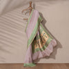 Charudhara Banarasi Handwoven Linen Chiffon Saree