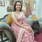 Hema Malini in Laadli Flamingo Pink Banarasi Handwoven Silk Saree