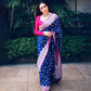 Zari Buti Navy Blue Silk Saree