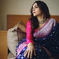 Zari Buti Navy Blue Silk Saree