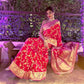 Elnaaz Norouzi in Elnaaz Candy Red Silk Saree