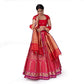 Jhhumka Banarasi Handwoven Lehenga Red