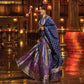 Madhosh Poppy Shahteer Banarasi Handwoven Classic Blue Lehenga