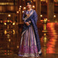 Madhosh Poppy Shahteer Banarasi Handwoven Classic Blue Lehenga