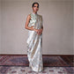Morni Minakari Aada Ash Grey Silk Saree