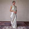 Morni Minakari Aada Ash Grey Silk Saree