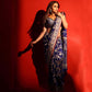 Phool Jaal Minakari Indigo Blue Silk Saree