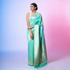Kairi  Cascade Aqua Banarasi Handwoven Silk Saree