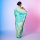 Kairi  Cascade Aqua Banarasi Handwoven Silk Saree