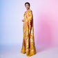 Gyasar Khinkhwab Floral Ochre Yellow Silk Saree