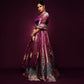 Madhosh Poppy Shahteer Banarasi Handwoven Plum Lehenga