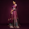 Madhosh Poppy Shahteer Banarasi Handwoven Plum Lehenga