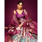 Madhosh Poppy Shahteer Banarasi Handwoven Plum Lehenga