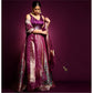 Madhosh Poppy Shahteer Banarasi Handwoven Plum Lehenga