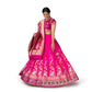 Gajraj Hot Pink Banarasi Handwoven Lehenga Pink
