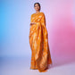 Pushpanjali Saffron Banarasi Handwoven Silk Saree