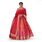 Madhosh Poppy Shahteer Banarasi Handwoven Red Lehenga