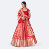 Miya Mithu Banarasi Handwoven Lehenga Red