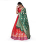 Gajraj Red Banarasi Handwoven Lehenga