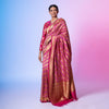Aada Shahi Rani Pink Banarasi Handwoven Silk Saree