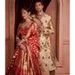 Shir Shikargah Maroon Banarasi Handwoven Lehenga