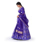 Rosettes Khinkhwab Banarasi Handwoven Lehenga Violet