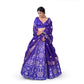 Rosettes Khinkhwab Banarasi Handwoven Lehenga Violet