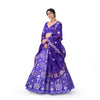 Rosettes Khinkhwab Banarasi Handwoven Lehenga Violet