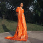 Manikya Handwoven Banarasi Kesariya Rumali Palu Silk Saree